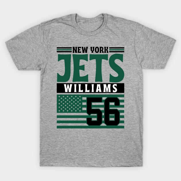 New York Jets Williams 56 American Flag Football T-Shirt by Astronaut.co